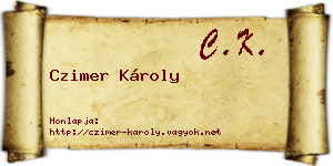 Czimer Károly névjegykártya